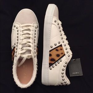 Zara studded cheetah sneakers